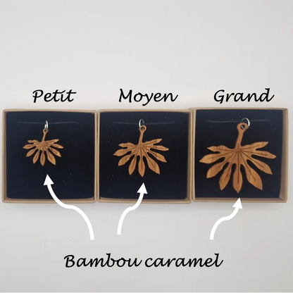 Pendentif feuille aralia Planchon écoresponsable MoKaLi taille petit moyen grand