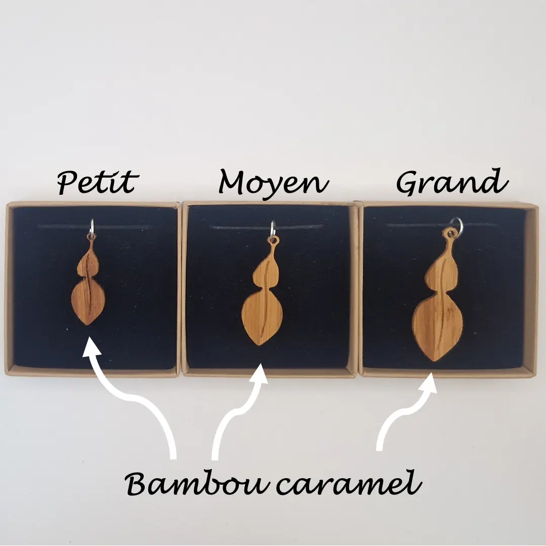 Pendentif feuille de combava Cans écoresponsable MoKaLi taille petit moyen grand