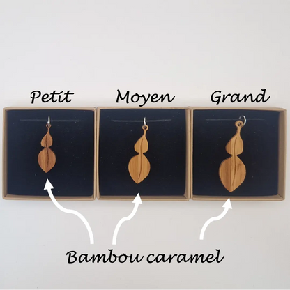 Pendentif feuille de combava Cans écoresponsable MoKaLi taille petit moyen grand