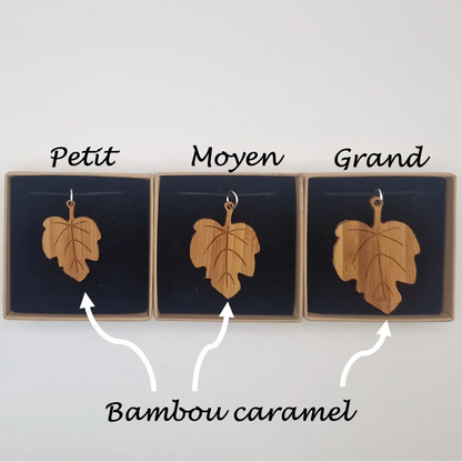 Pendentif feuille de Figuier Rethel écoresponsable MoKaLi taille petit moyen grand