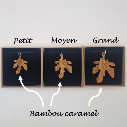 Pendentif feuille de figuier Tillion écoresponsable MoKaLi taille petit moyen grand